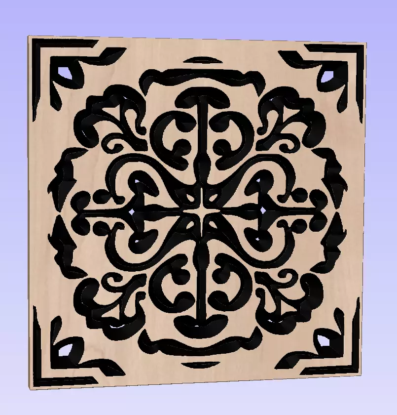 Symmetric ornament stencil - CNC carving or laser cut 3D print model_0