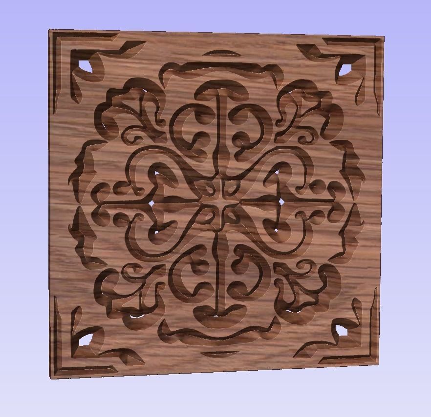 Symmetric ornament stencil - CNC carving or laser cut 3D print model_6