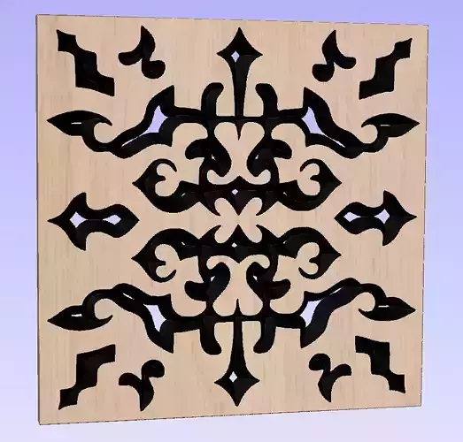 Symmetric ornament stencil - CNC carving or laser cut 3D print model
