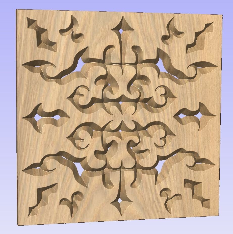 Symmetric ornament stencil - CNC carving or laser cut 3D print model_3