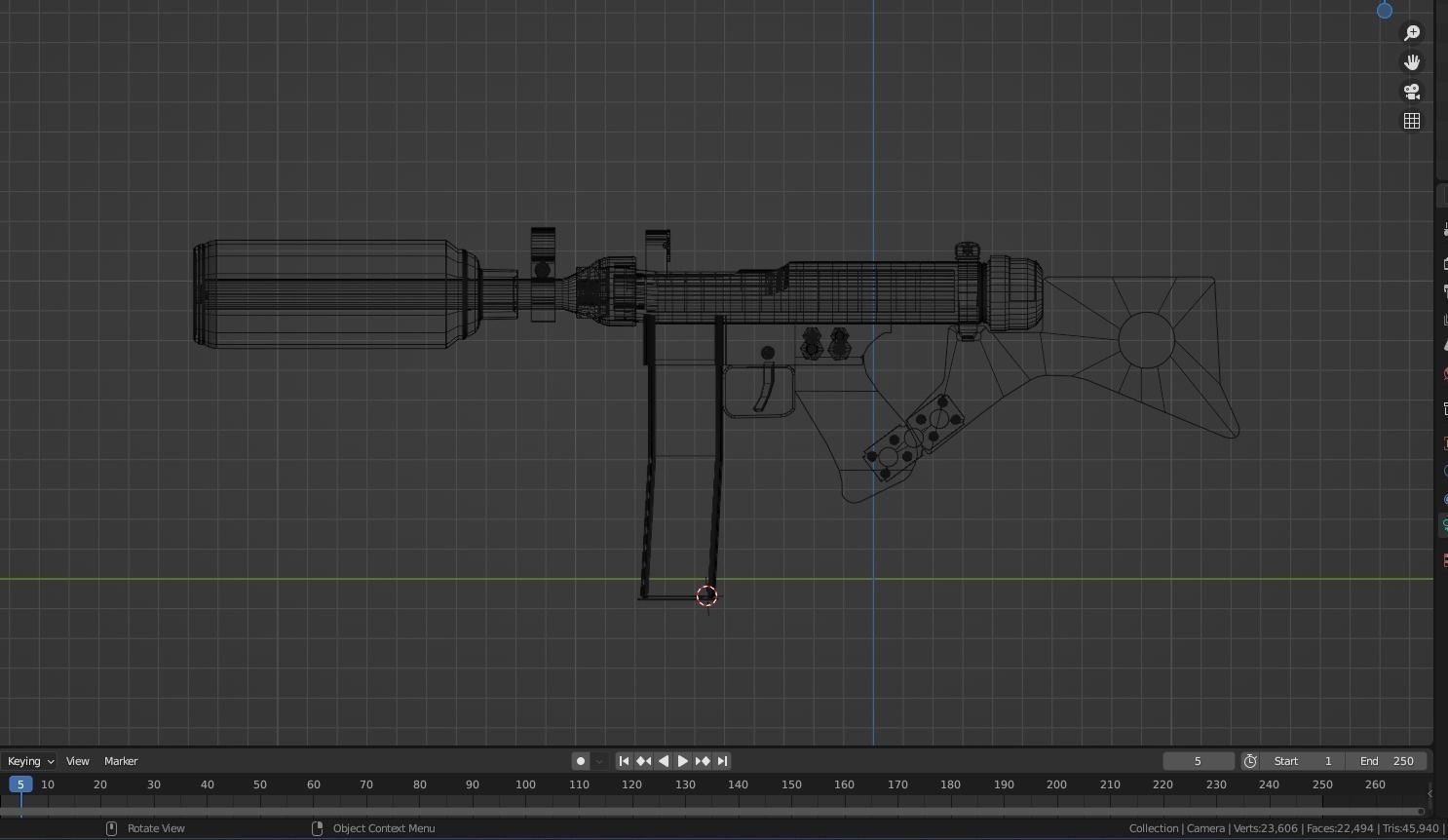Submachine Gun  Low-poly 3D model_10