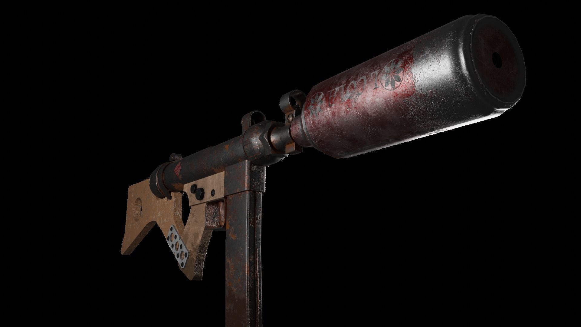 Submachine Gun  Low-poly 3D model_6