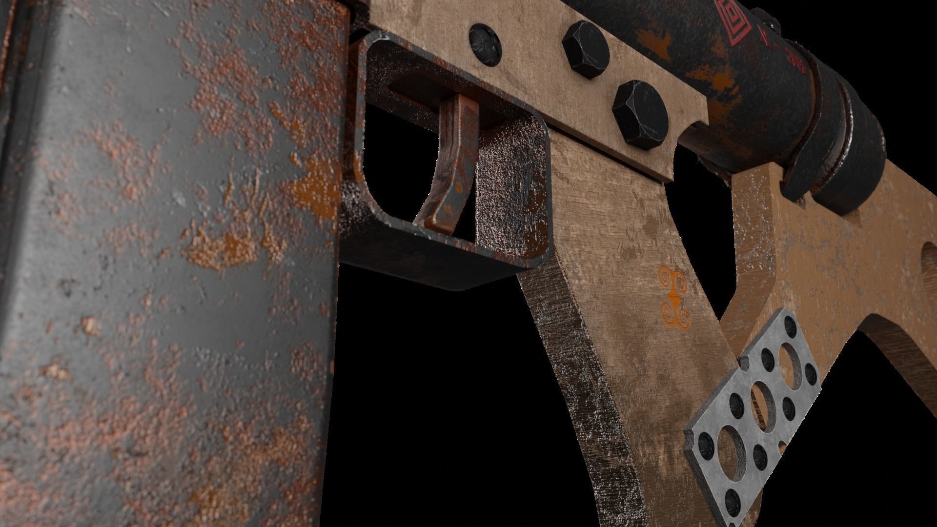 Submachine Gun  Low-poly 3D model_1