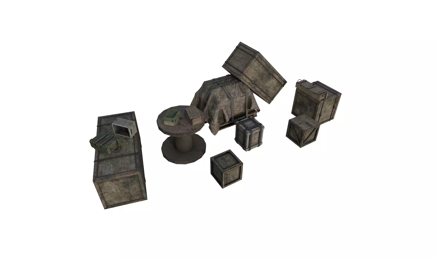 Crates Pack 1 Low-poly 3D model_0