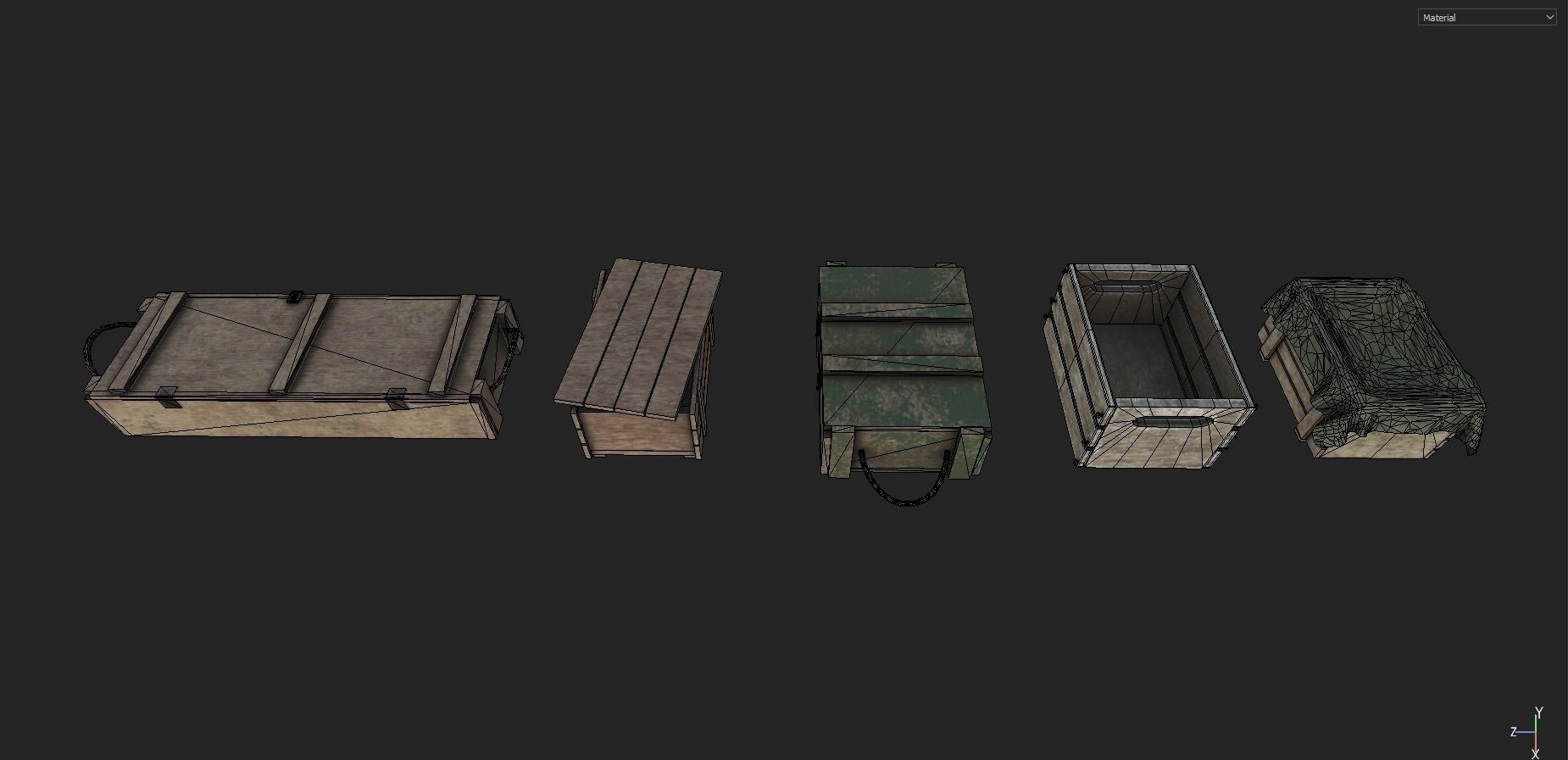 Crates Pack 1 Low-poly 3D model_6