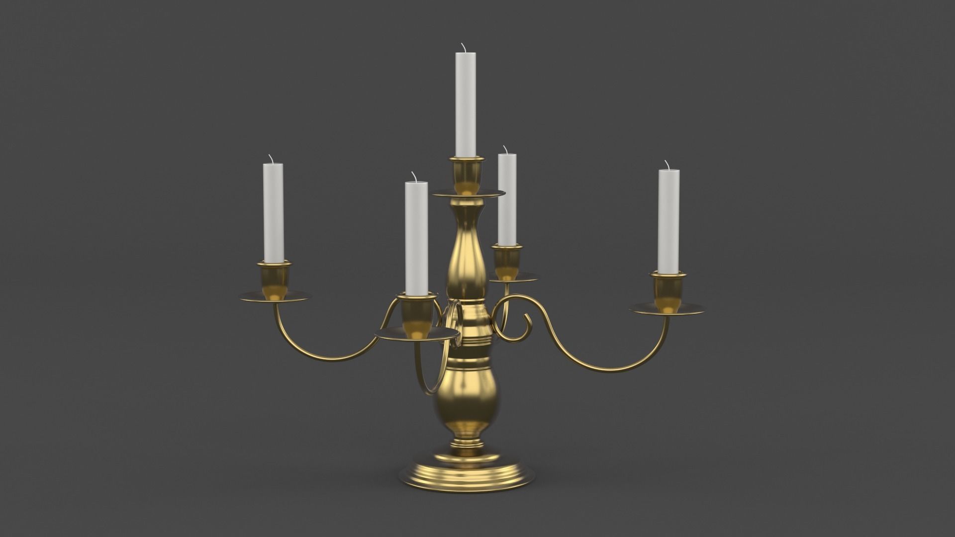 Metal Candle Holder 3D model_3