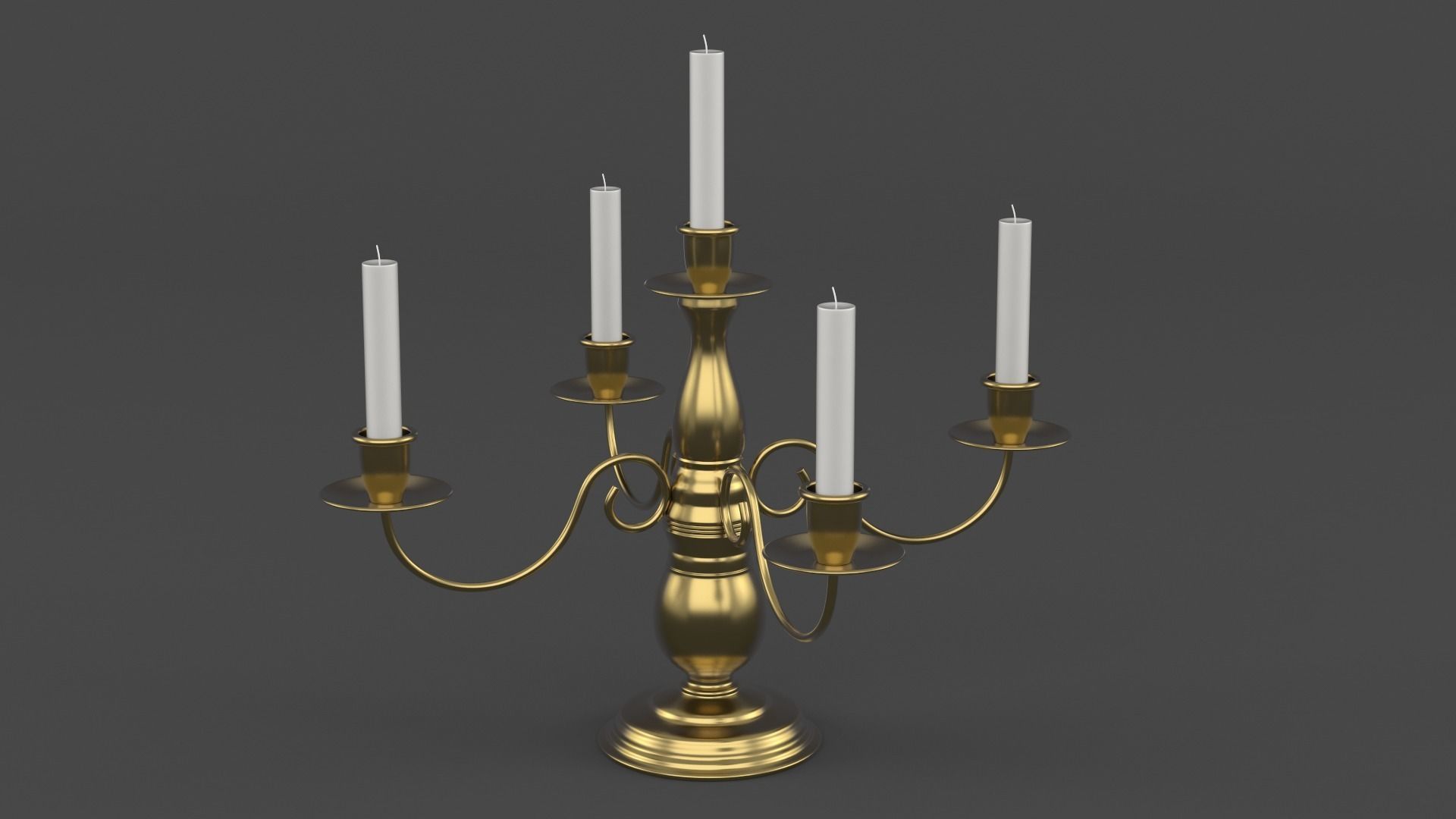 Metal Candle Holder 3D model_1