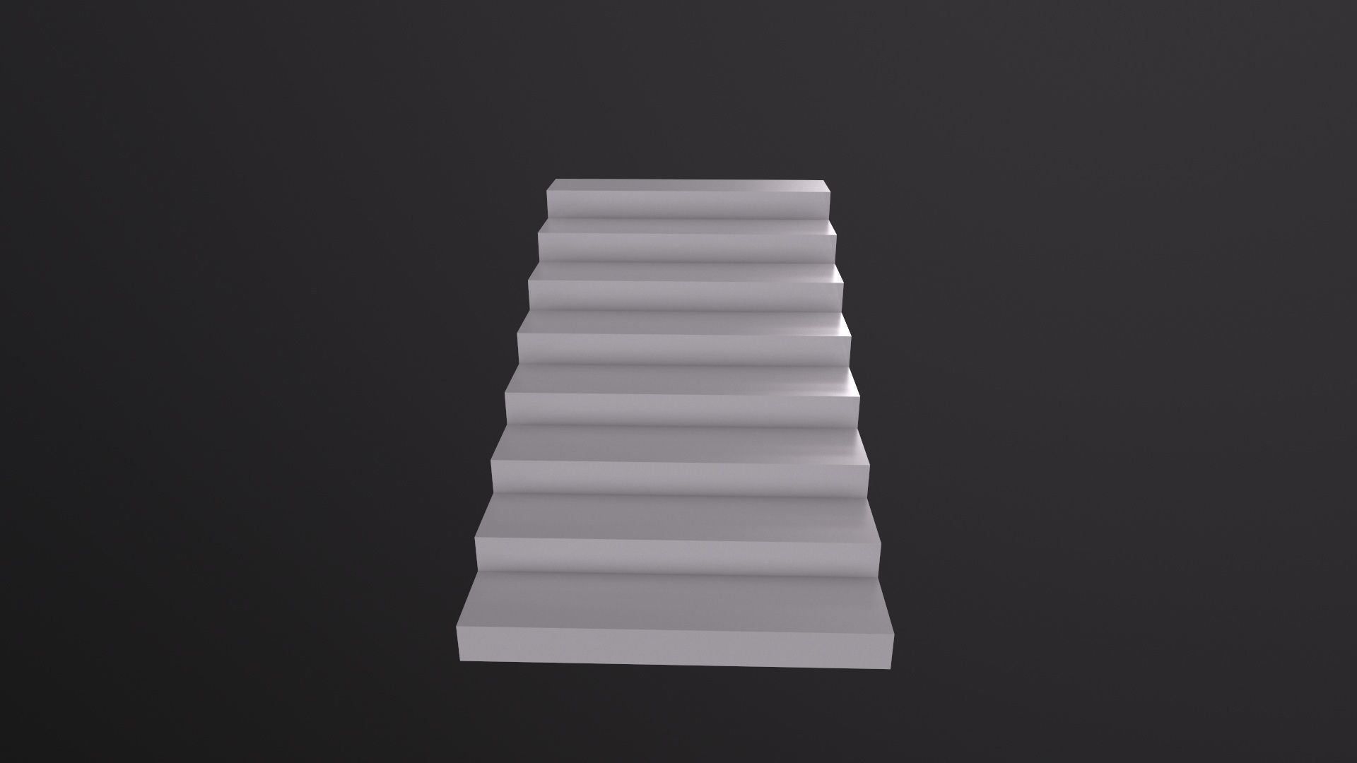 White Stairs 3D Model Low-poly 3D model_2