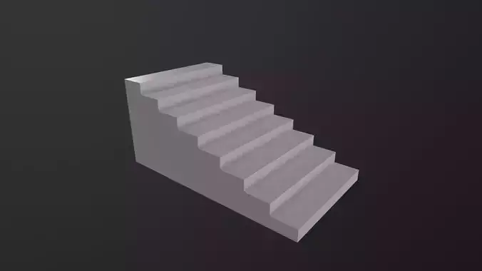 White Stairs 3D Model Low-poly 3D model