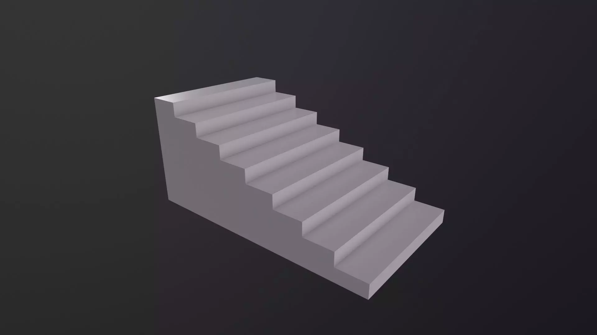 White Stairs 3D Model Low-poly 3D model_0
