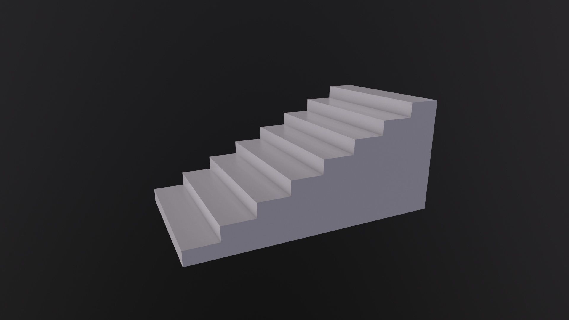 White Stairs 3D Model Low-poly 3D model_4