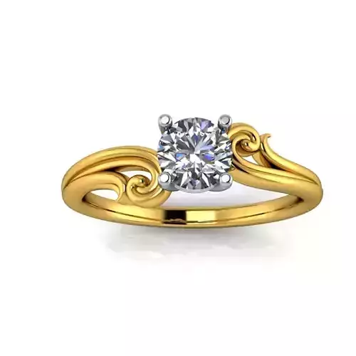 Vintage Half Carat Solitaire scroll art design engagement ring