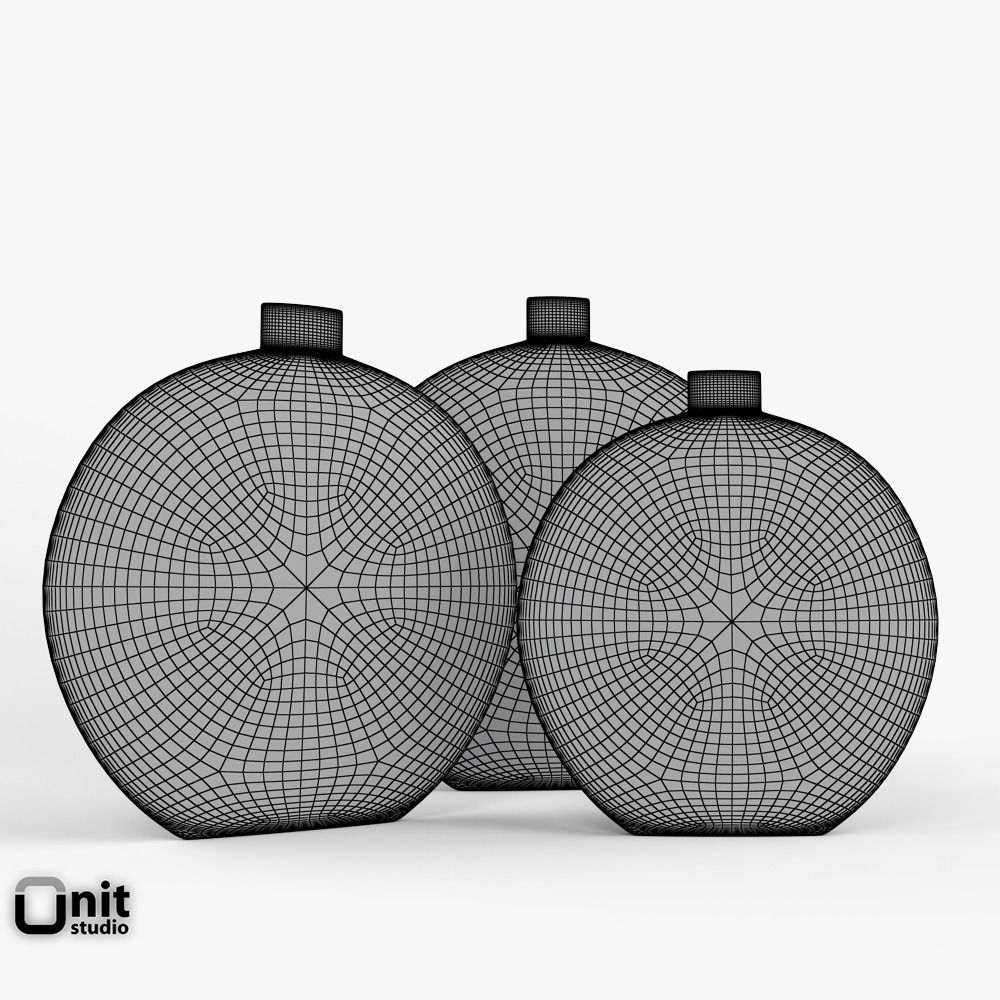 Vases set Luna by Kose 3D model_5