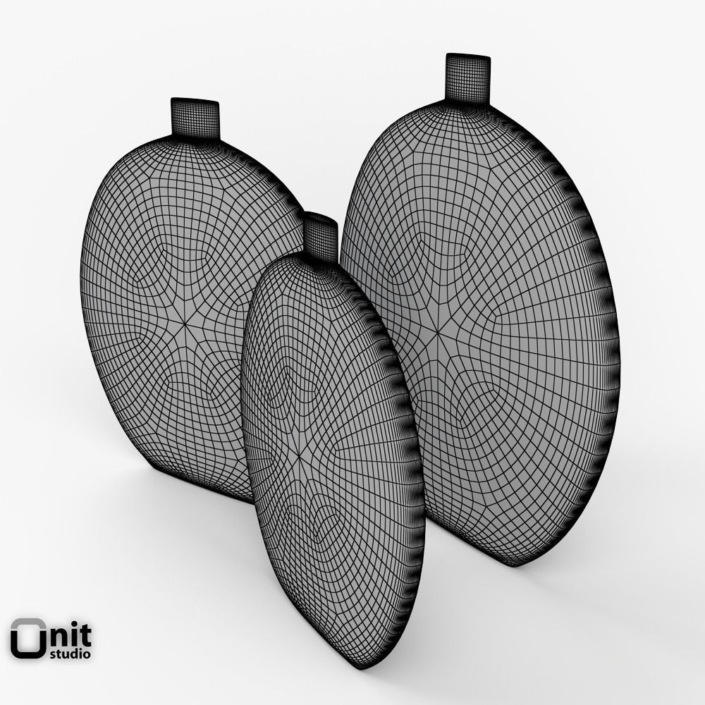 Vases set Luna by Kose 3D model_7