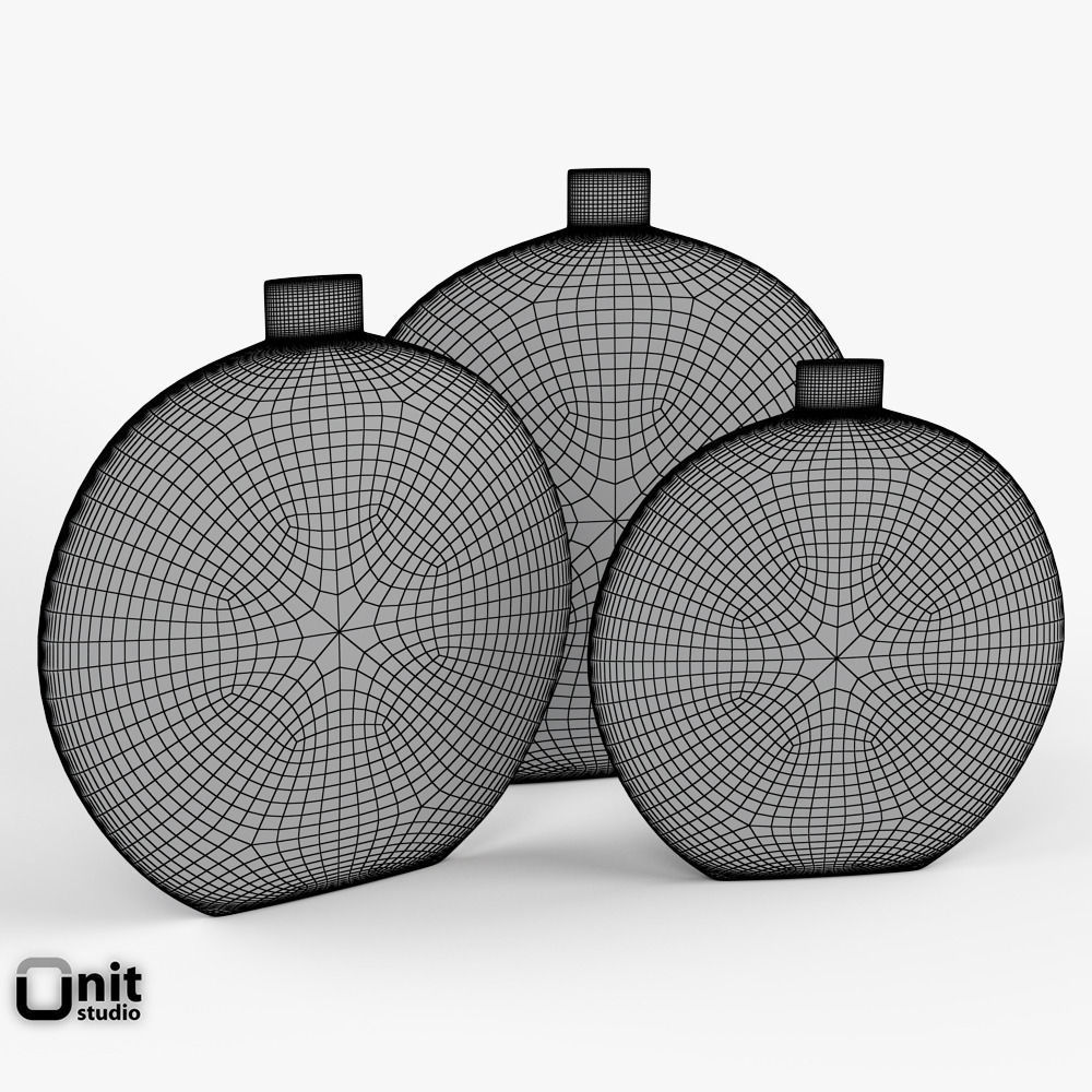 Vases set Luna by Kose 3D model_4