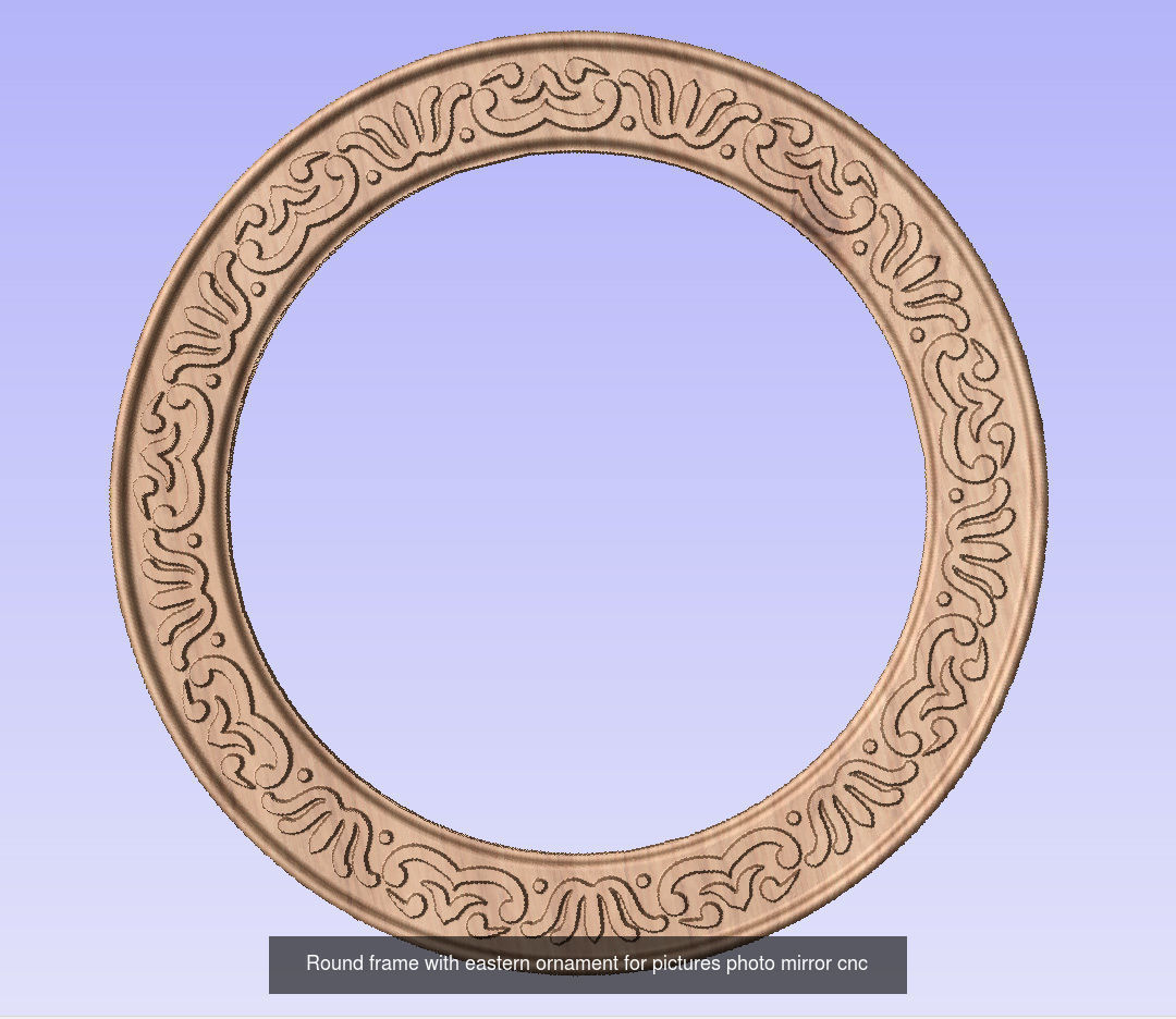 Round frames with ornament for pictures photo mirror cnc 3D Model Collection_3
