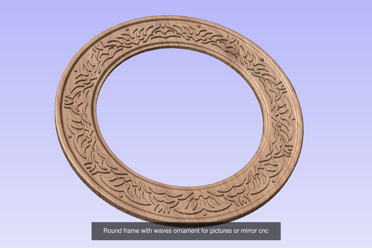 Round frames with ornament for pictures photo mirror cnc 3D Model Collection_5