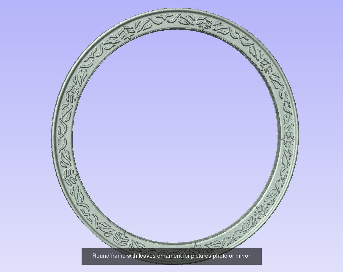 Round frames with ornament for pictures photo mirror cnc 3D Model Collection_2