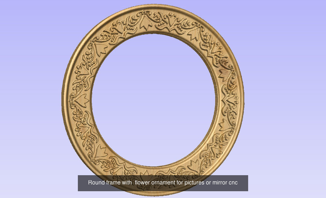 Round frames with ornament for pictures photo mirror cnc 3D Model Collection_1