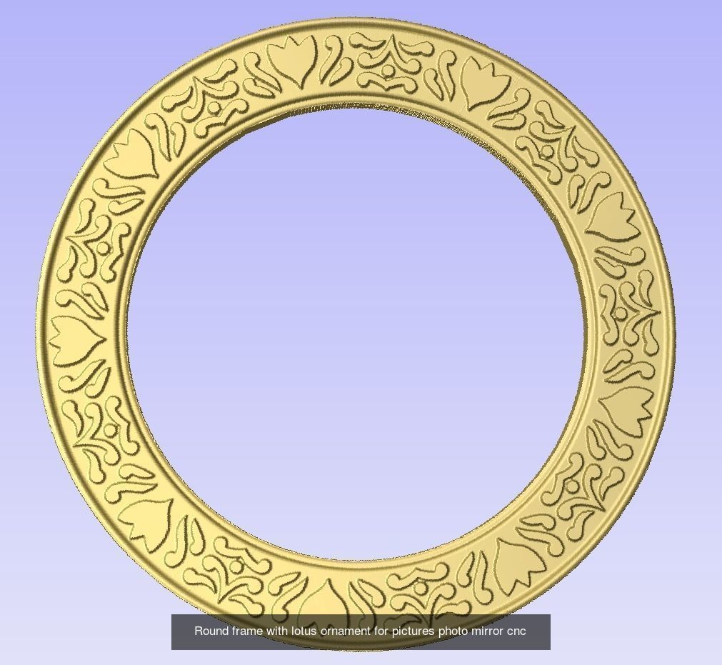 Round frames with ornament for pictures photo mirror cnc 3D Model Collection_6