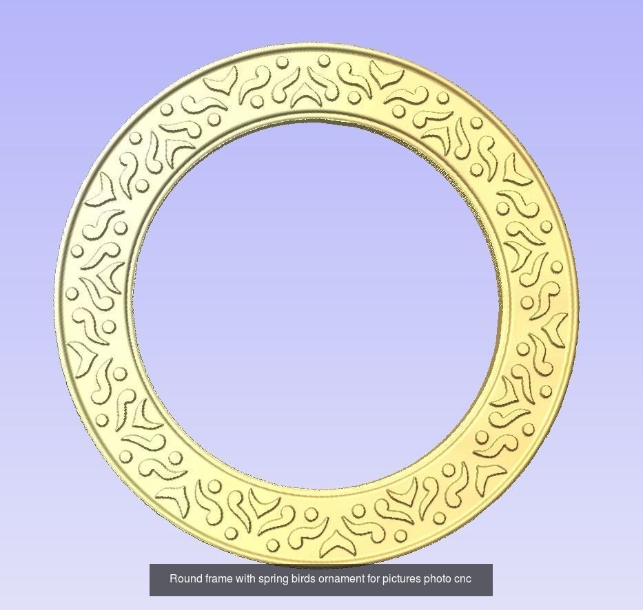 Round frames with ornament for pictures photo mirror cnc 3D Model Collection_7