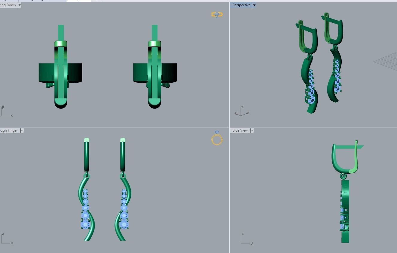 17 hanging earrings in this package 3D Model Collection_86