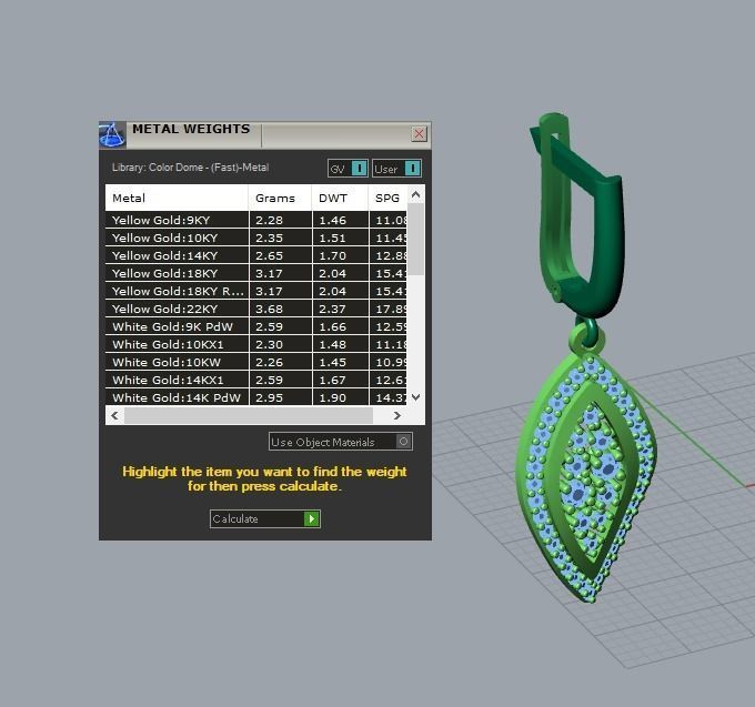 17 hanging earrings in this package 3D Model Collection_34