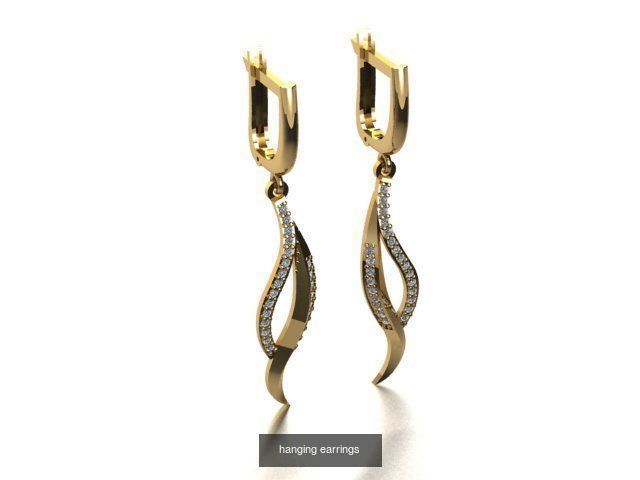 17 hanging earrings in this package 3D Model Collection_12
