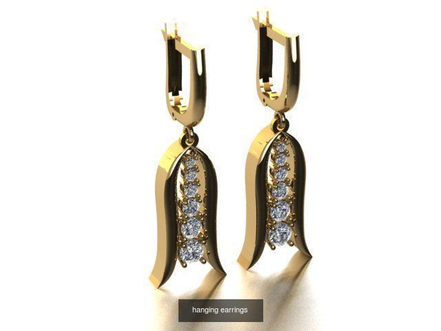 17 hanging earrings in this package 3D Model Collection_20