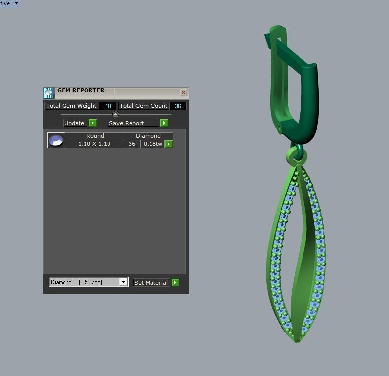 17 hanging earrings in this package 3D Model Collection_28