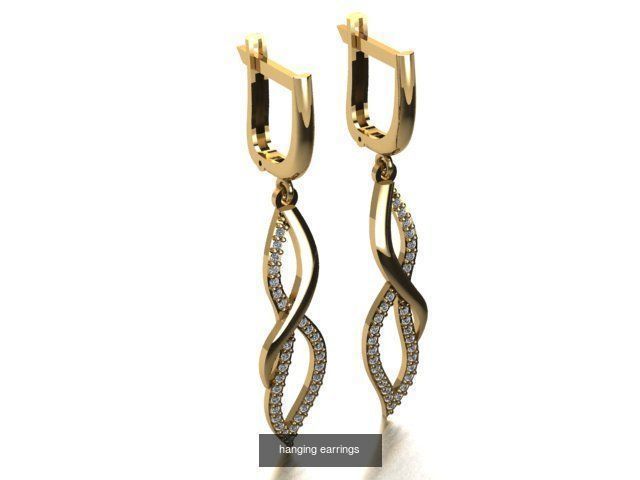 17 hanging earrings in this package 3D Model Collection_11