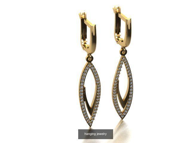 17 hanging earrings in this package 3D Model Collection_7