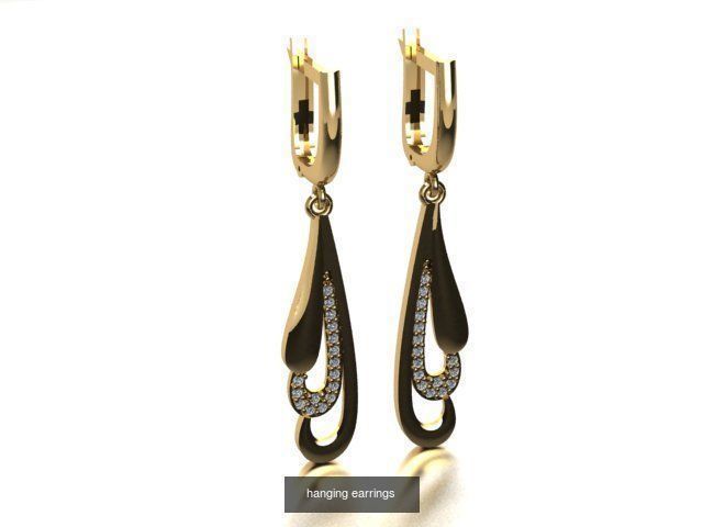 17 hanging earrings in this package 3D Model Collection_16