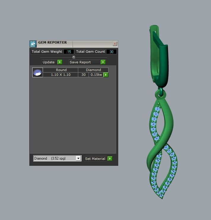 17 hanging earrings in this package 3D Model Collection_58