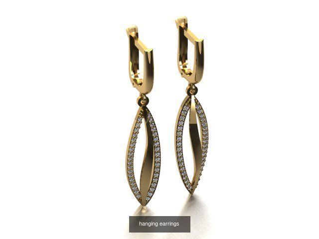 17 hanging earrings in this package 3D Model Collection_5