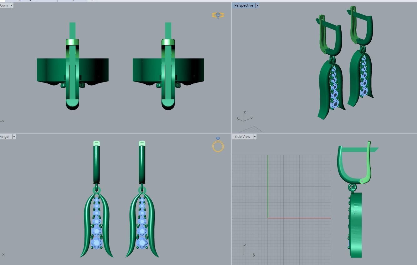 17 hanging earrings in this package 3D Model Collection_101