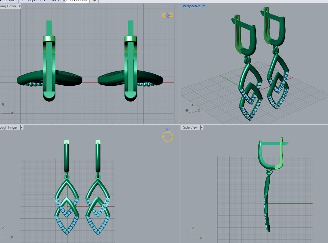 17 hanging earrings in this package 3D Model Collection_71