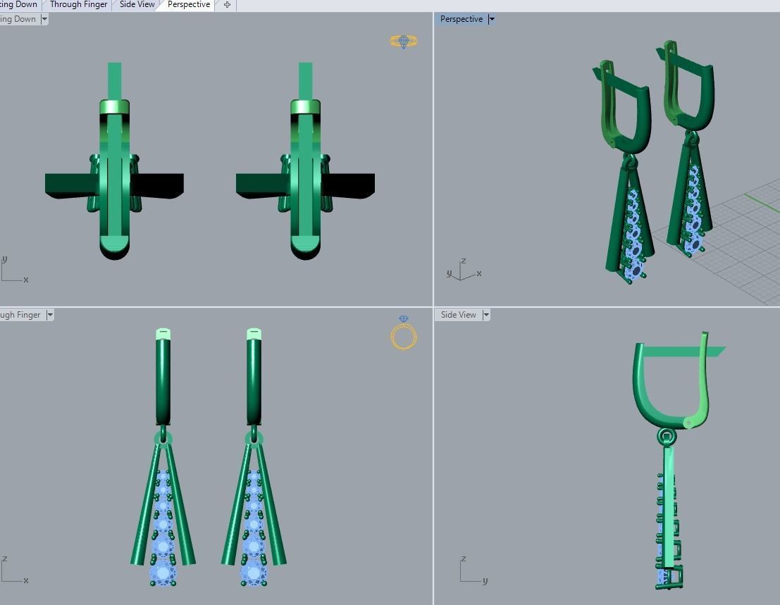 17 hanging earrings in this package 3D Model Collection_91