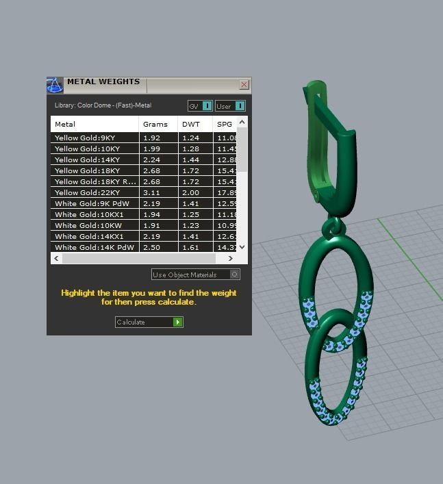 17 hanging earrings in this package 3D Model Collection_55