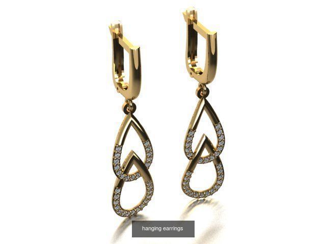 17 hanging earrings in this package 3D Model Collection_13