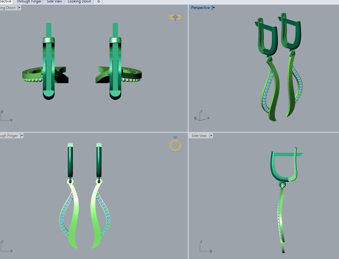 17 hanging earrings in this package 3D Model Collection_21