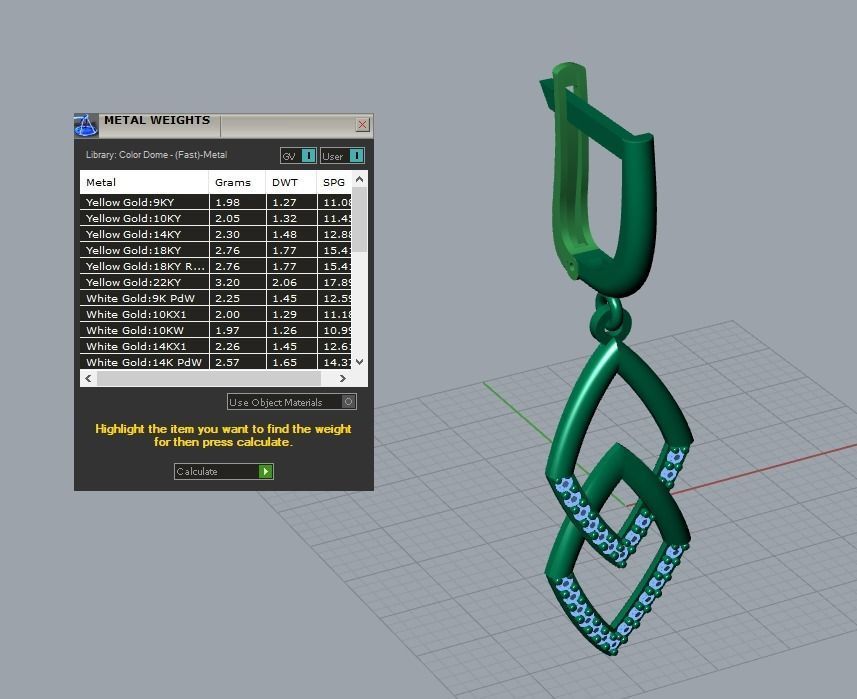 17 hanging earrings in this package 3D Model Collection_75