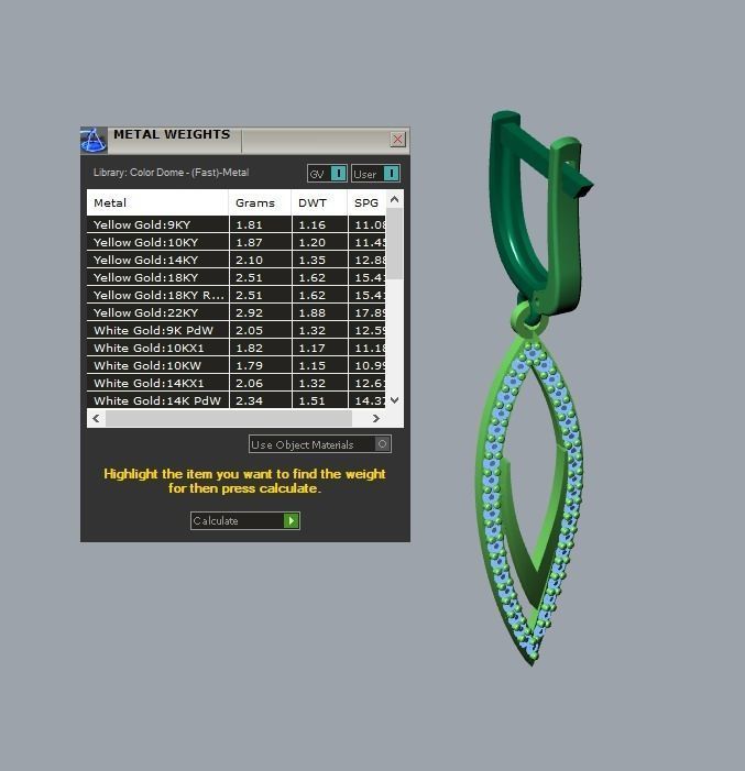 17 hanging earrings in this package 3D Model Collection_40