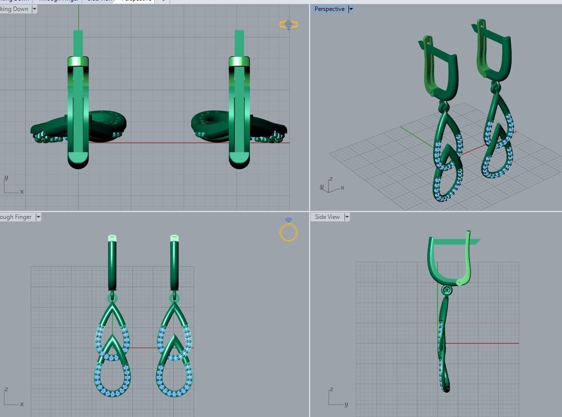 17 hanging earrings in this package 3D Model Collection_66