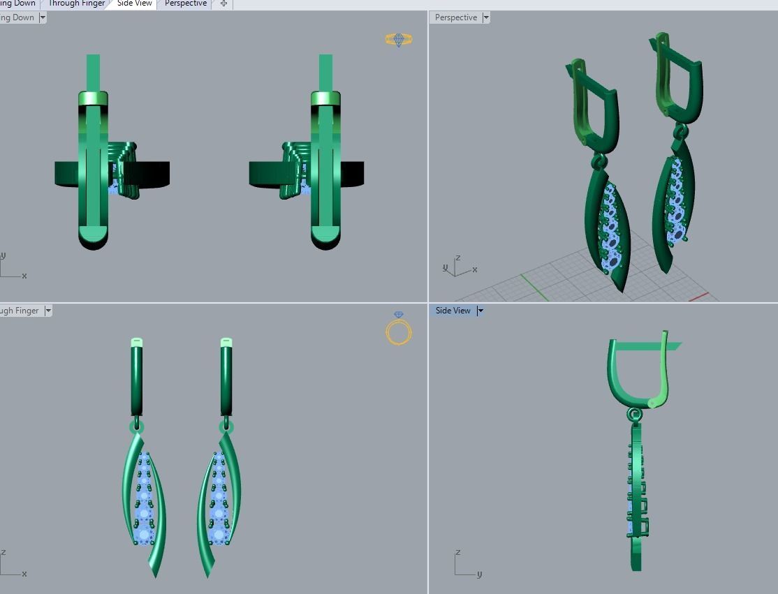 17 hanging earrings in this package 3D Model Collection_96