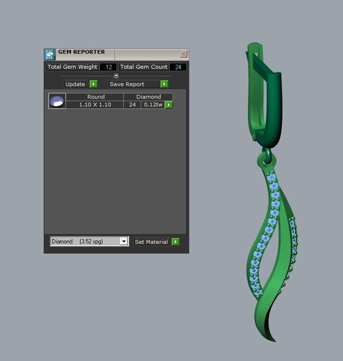 17 hanging earrings in this package 3D Model Collection_63