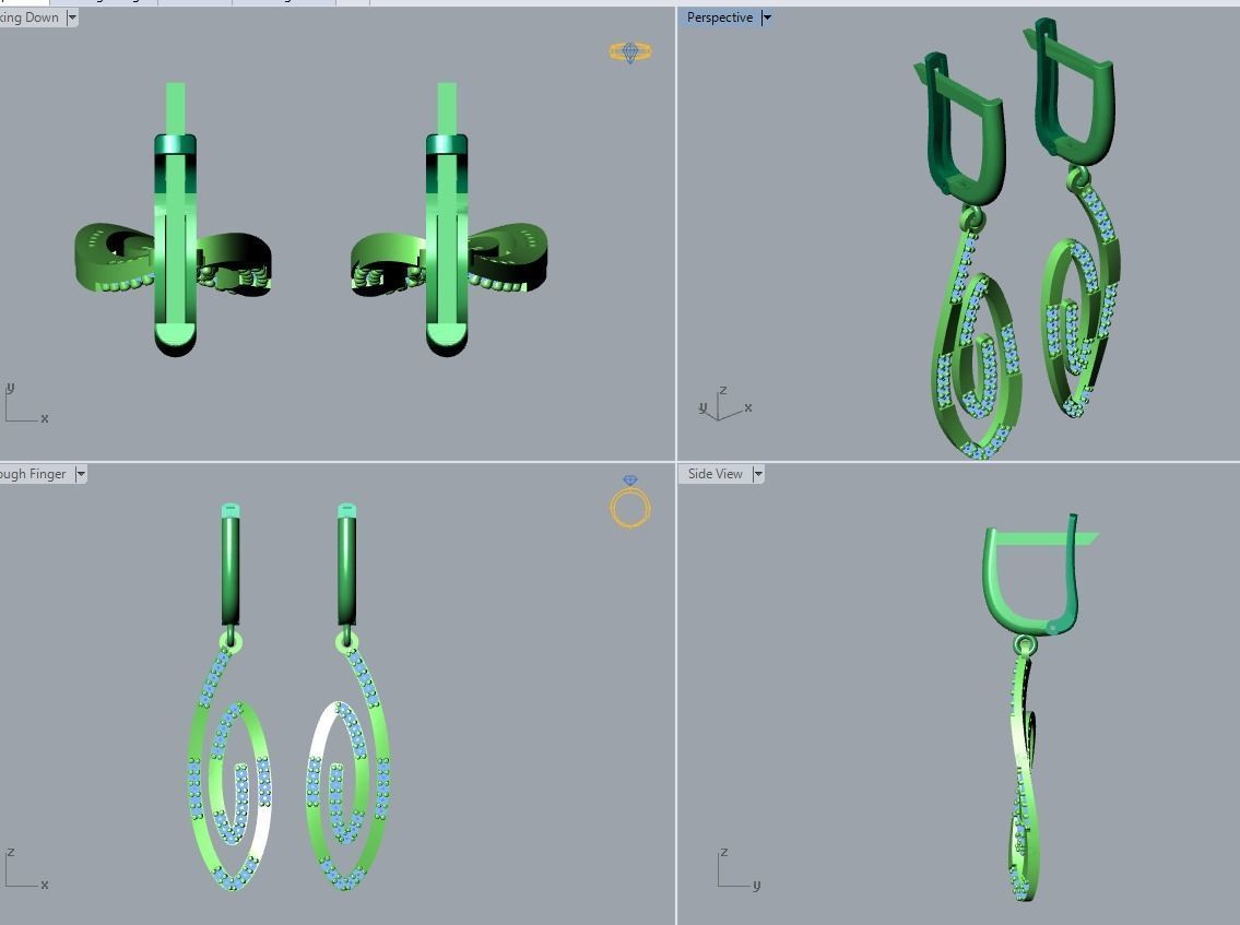 17 hanging earrings in this package 3D Model Collection_41