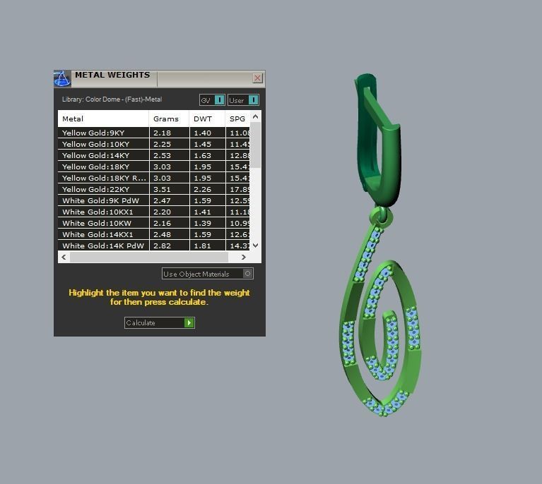 17 hanging earrings in this package 3D Model Collection_43