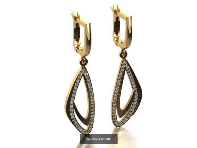 17 hanging earrings in this package 3D Model Collection_15