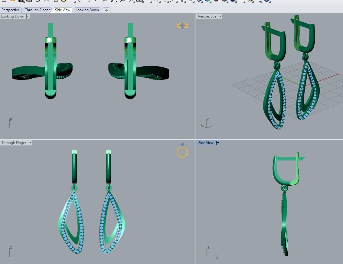 17 hanging earrings in this package 3D Model Collection_76